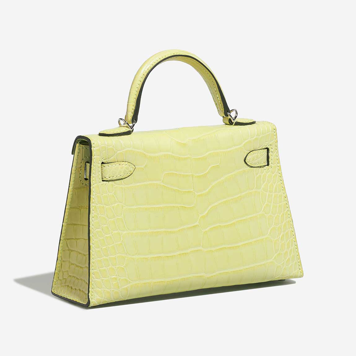 Kelly Mini Matte Alligator Jaune Bourgeon