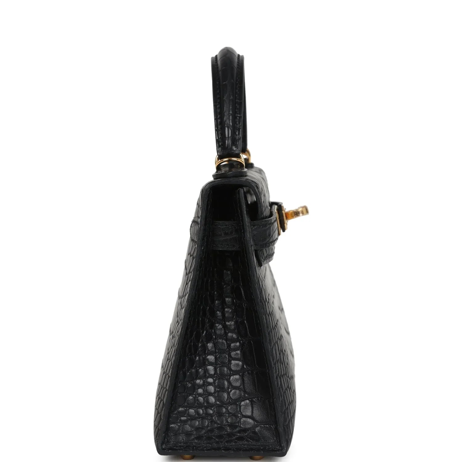 Kelly Sellier 20 Black Matte Alligator Gold Hardware