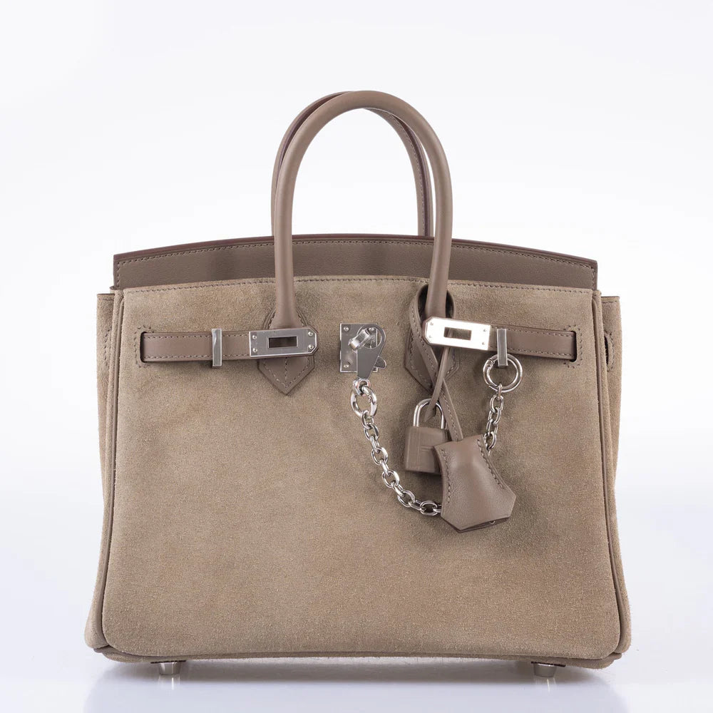 BIRKIN 25 GRIS CAILLOU & ETOUPE GRIZZLY AND SWIFT PALLADIUM HARDWARE
