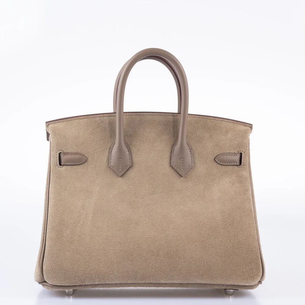 BIRKIN 25 GRIS CAILLOU & ETOUPE GRIZZLY AND SWIFT PALLADIUM HARDWARE