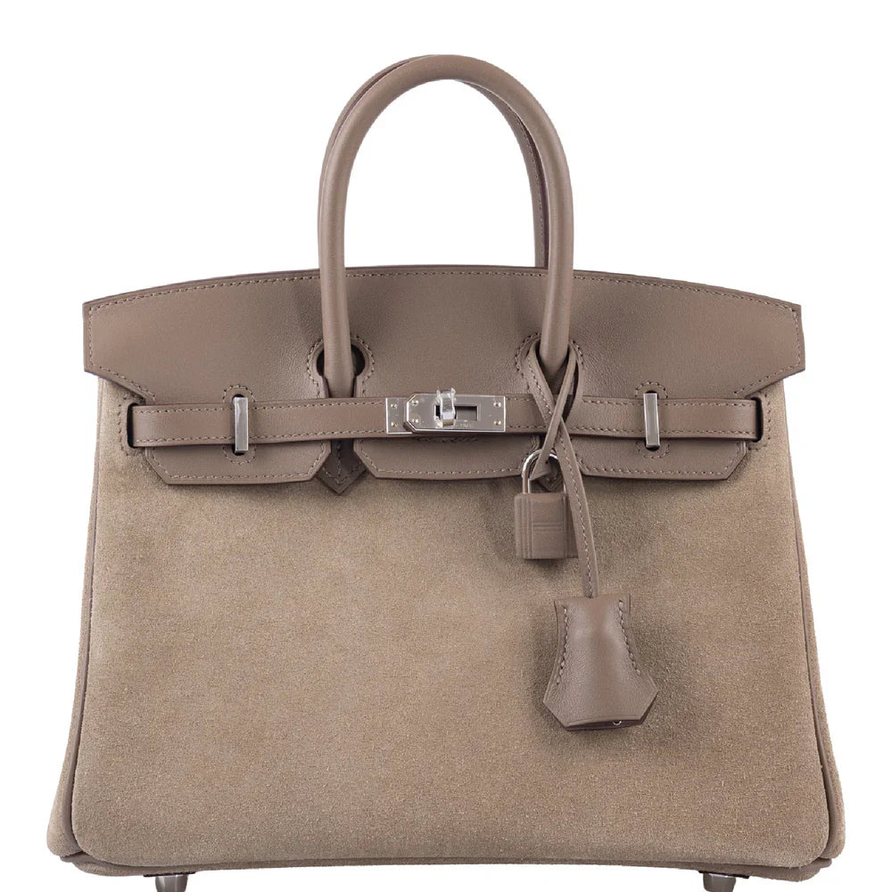 BIRKIN 25 GRIS CAILLOU & ETOUPE GRIZZLY AND SWIFT PALLADIUM HARDWARE