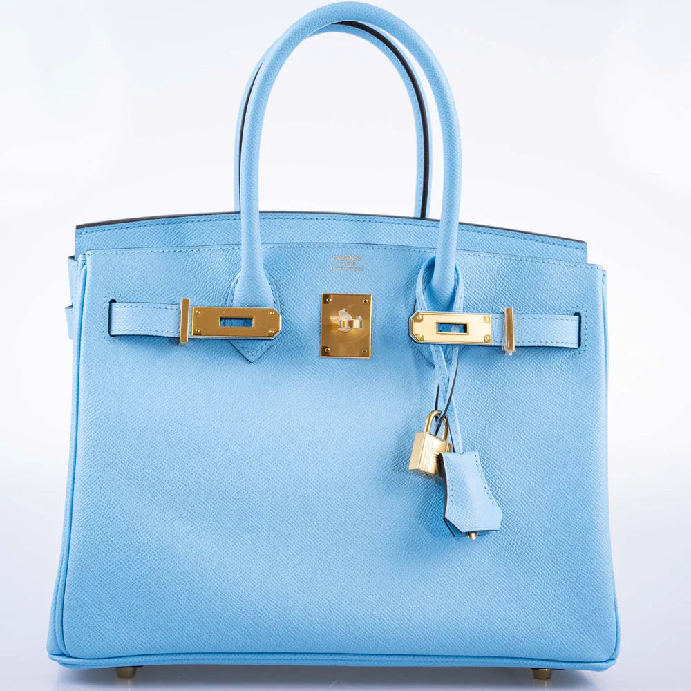 BIRKIN 30 BLUE CELESTE EPSOM GOLD HARDWARE
