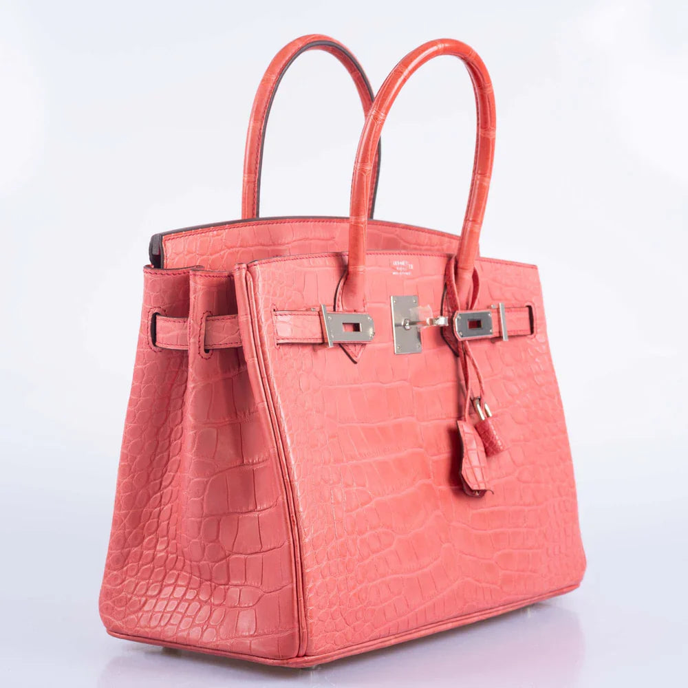 BIRKIN 30 MATTE BOUGAINVILLIER ALLIGATOR PALLADIUM HARDWARE