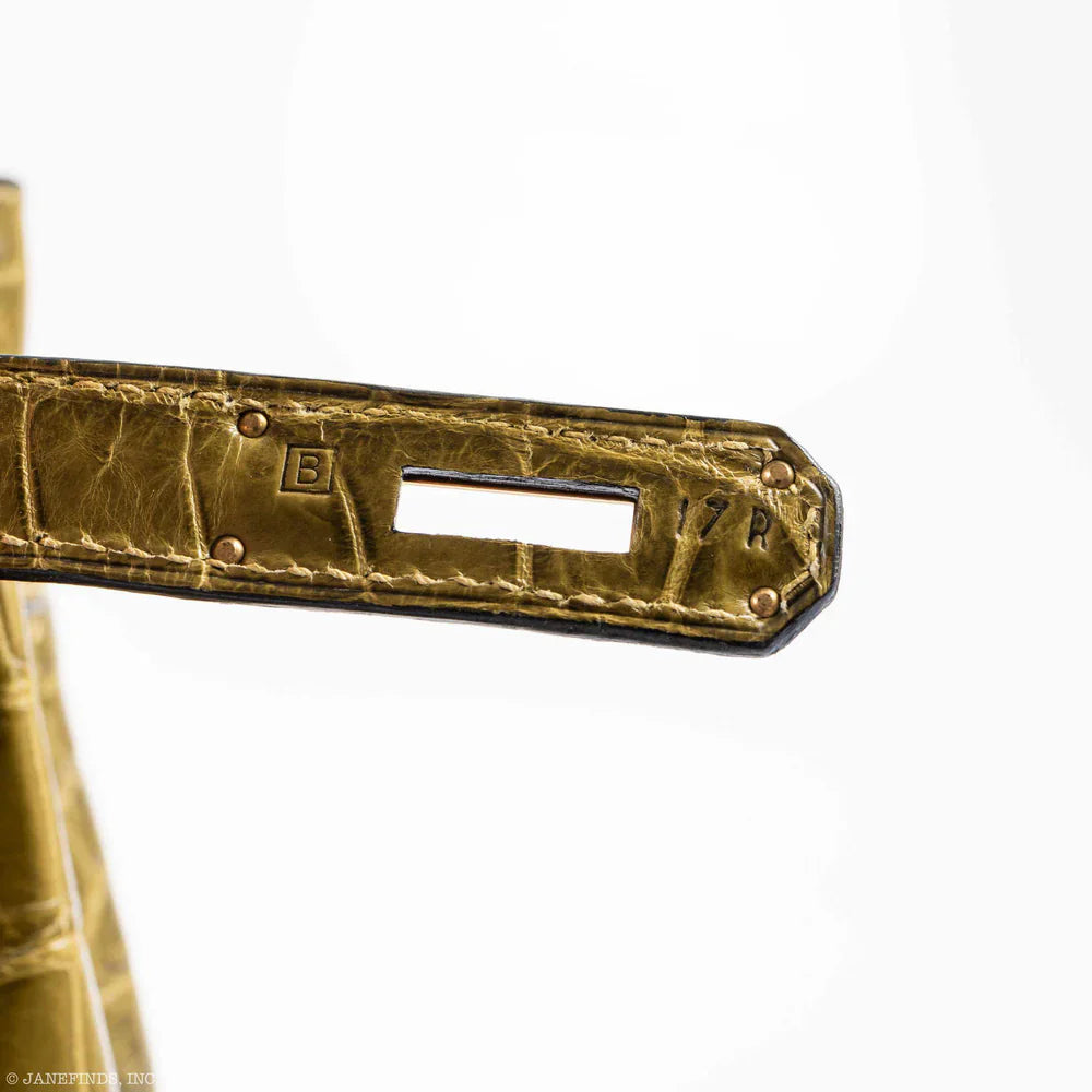 BIRKIN 35 MATTE VERT VERONESE POROSUS CROCODILE GOLD HARDWARE