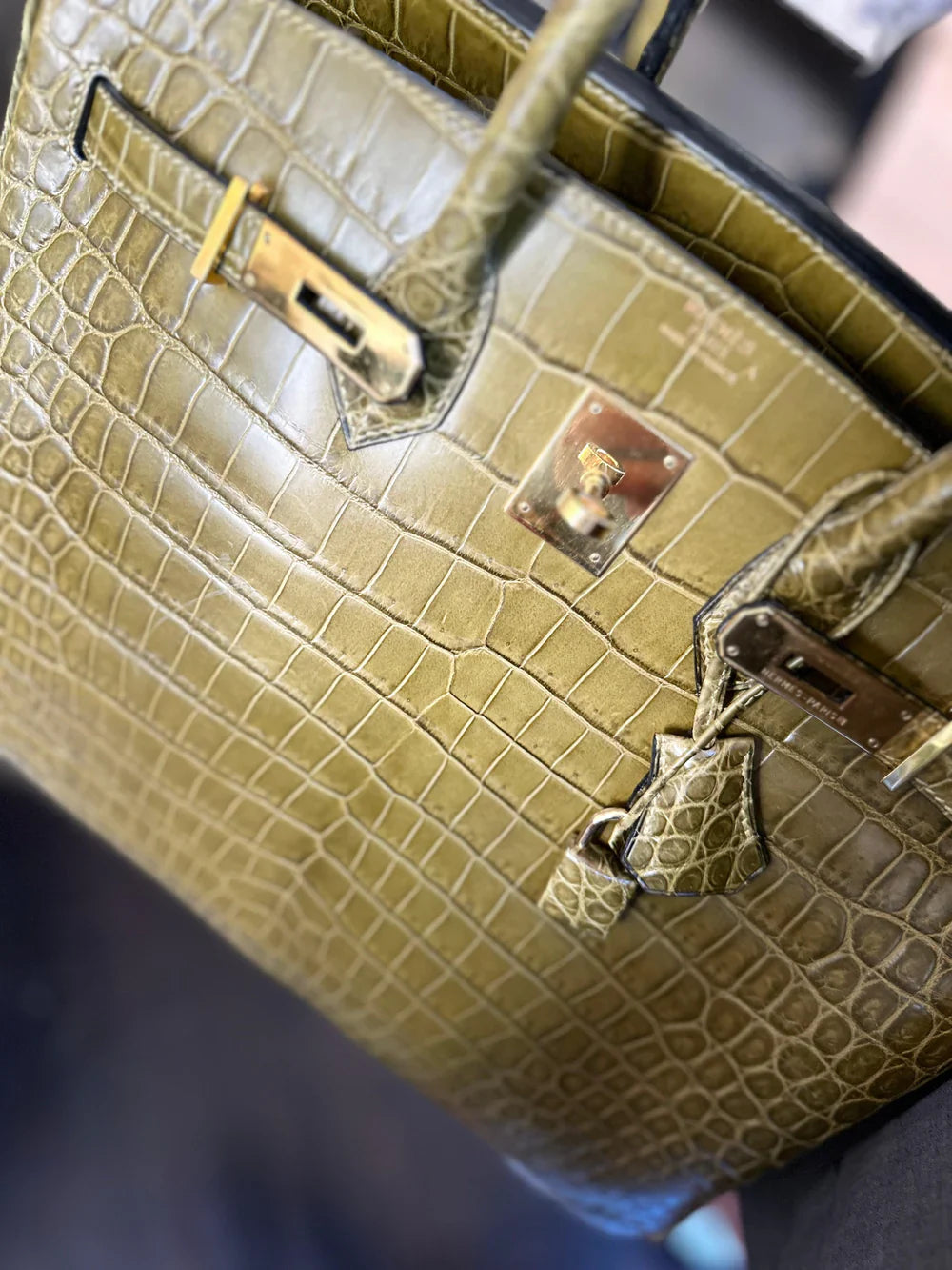BIRKIN 35 MATTE VERT VERONESE POROSUS CROCODILE GOLD HARDWARE