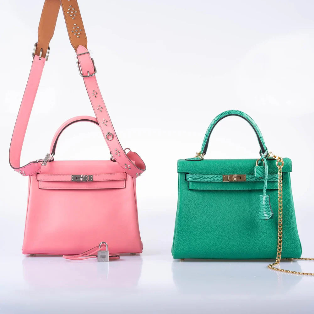 KELLY 25 RETOURNE TOUCH MENTHE TOGO AND LIZARD GOLD HARDWARE
