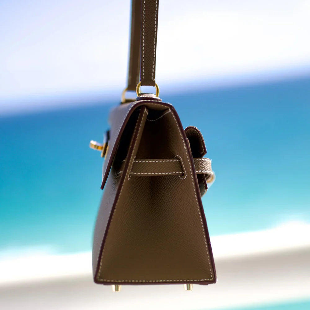 KELLY II SELLIER EN DÉSORDRE 20 ETOUPE EPSOM GOLD HARDWARE