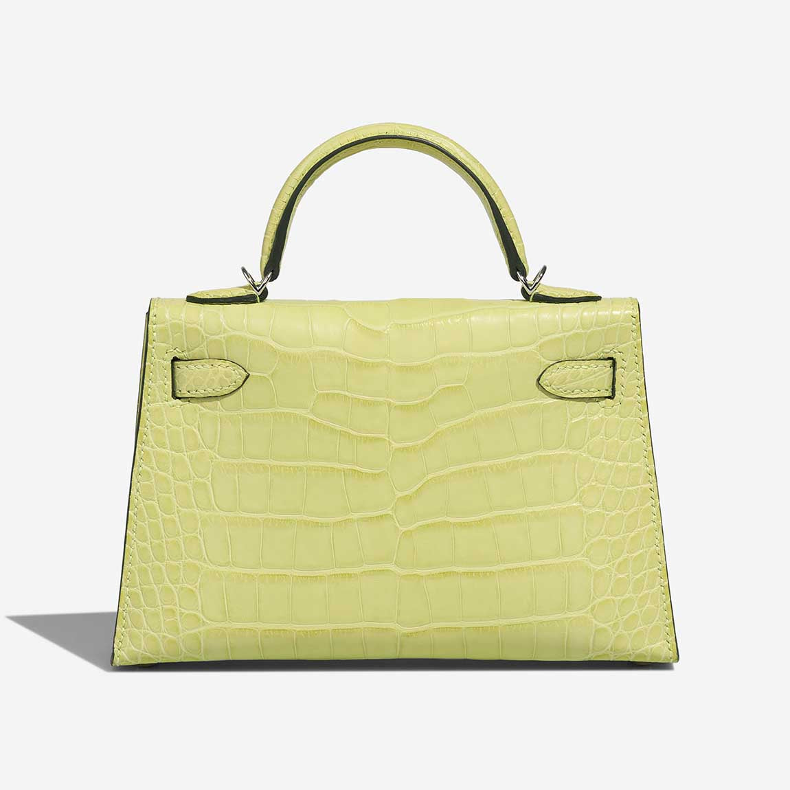Kelly Mini Matte Alligator Jaune Bourgeon