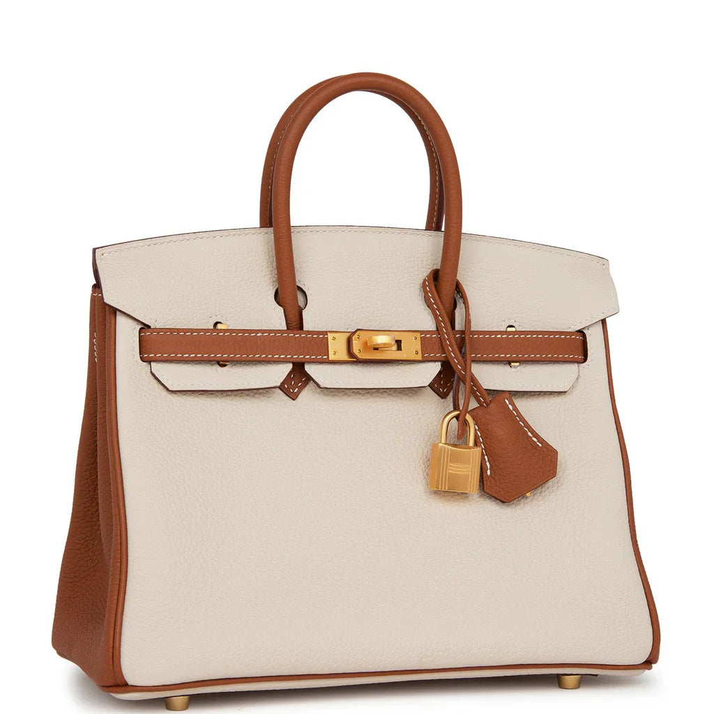Birkin 25 Craie and Gold Togo Brushed Gold Hardware