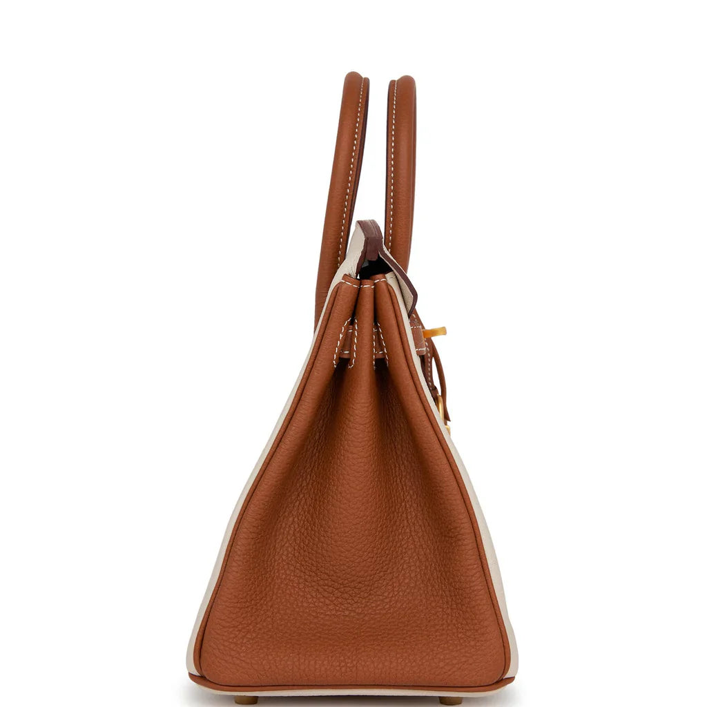 Birkin 25 Craie and Gold Togo Brushed Gold Hardware