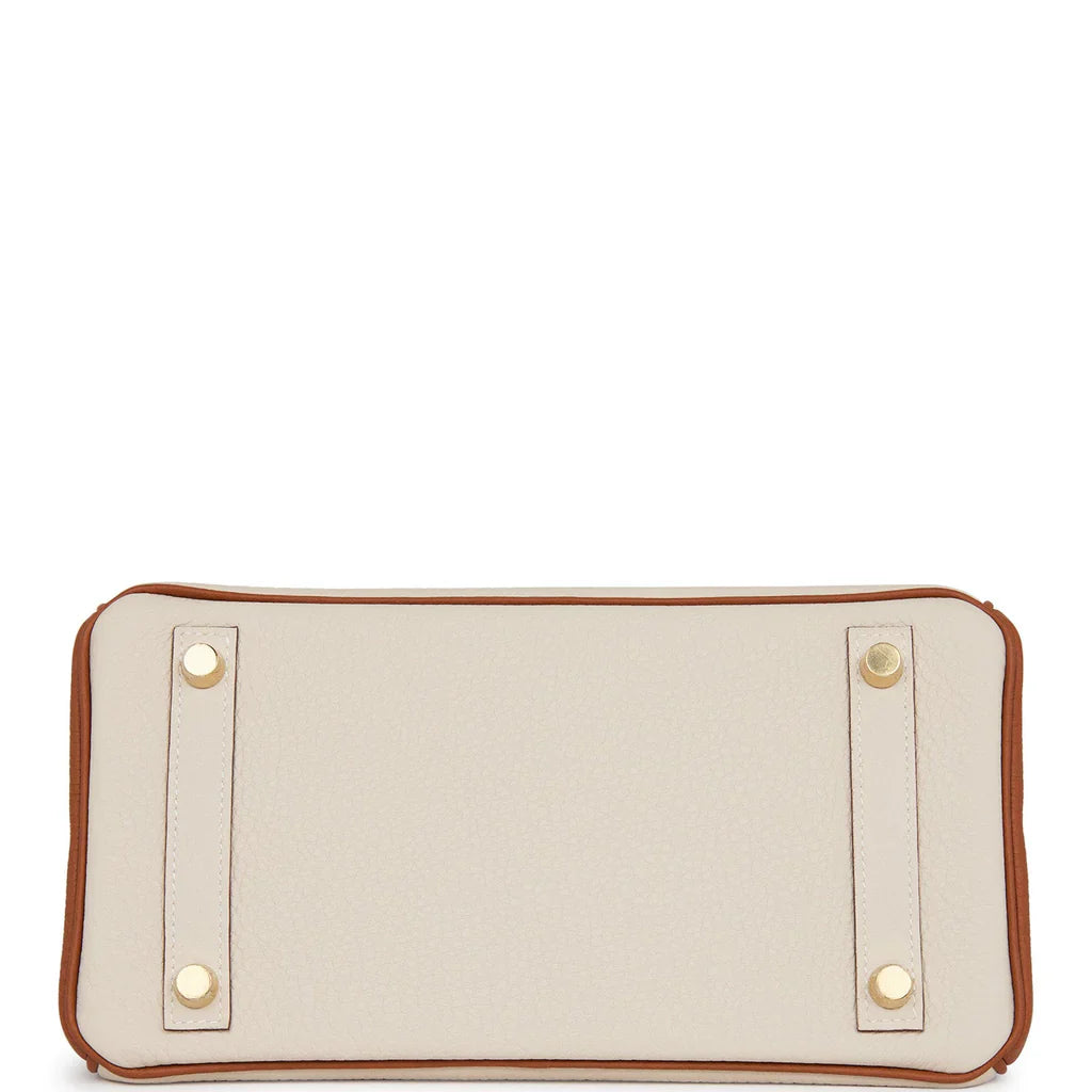 Birkin 25 Craie and Gold Togo Brushed Gold Hardware