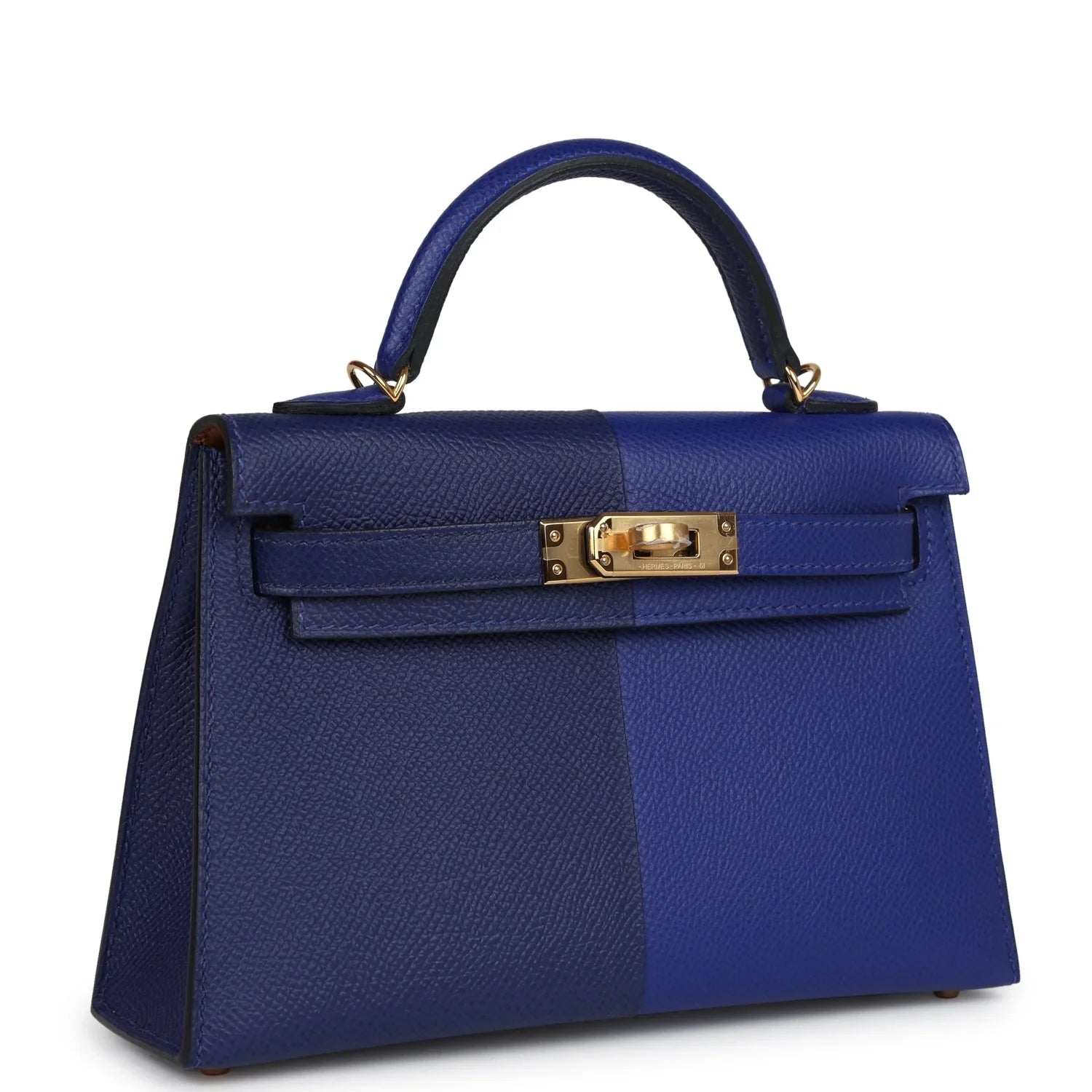 Kelly Sellier 20 Casaque Bleu Electric and Bleu Encre Epsom Gold Hardware