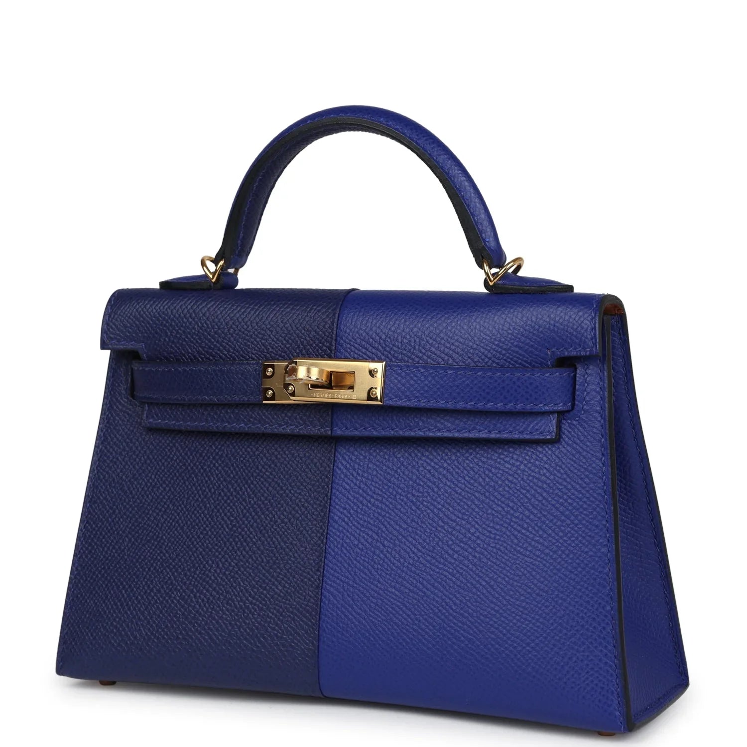 Kelly Sellier 20 Casaque Bleu Electric and Bleu Encre Epsom Gold Hardware