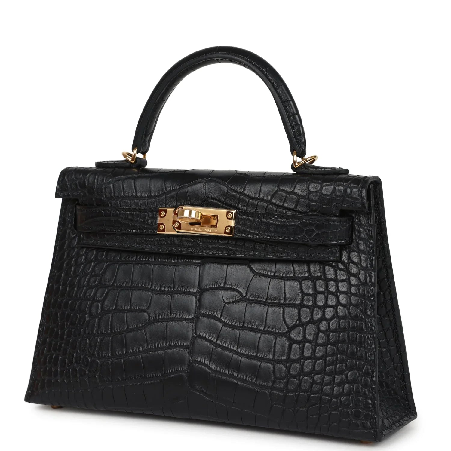 Kelly Sellier 20 Black Matte Alligator Gold Hardware