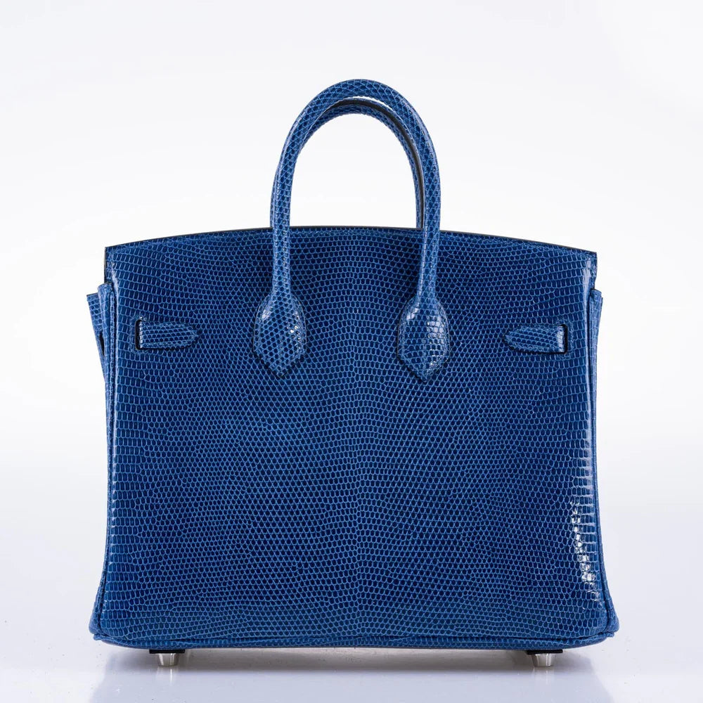 BIRKIN 25 BLUE SAPPHIRE NILOTICUS LIZARD PALLADIUM HARDWARE