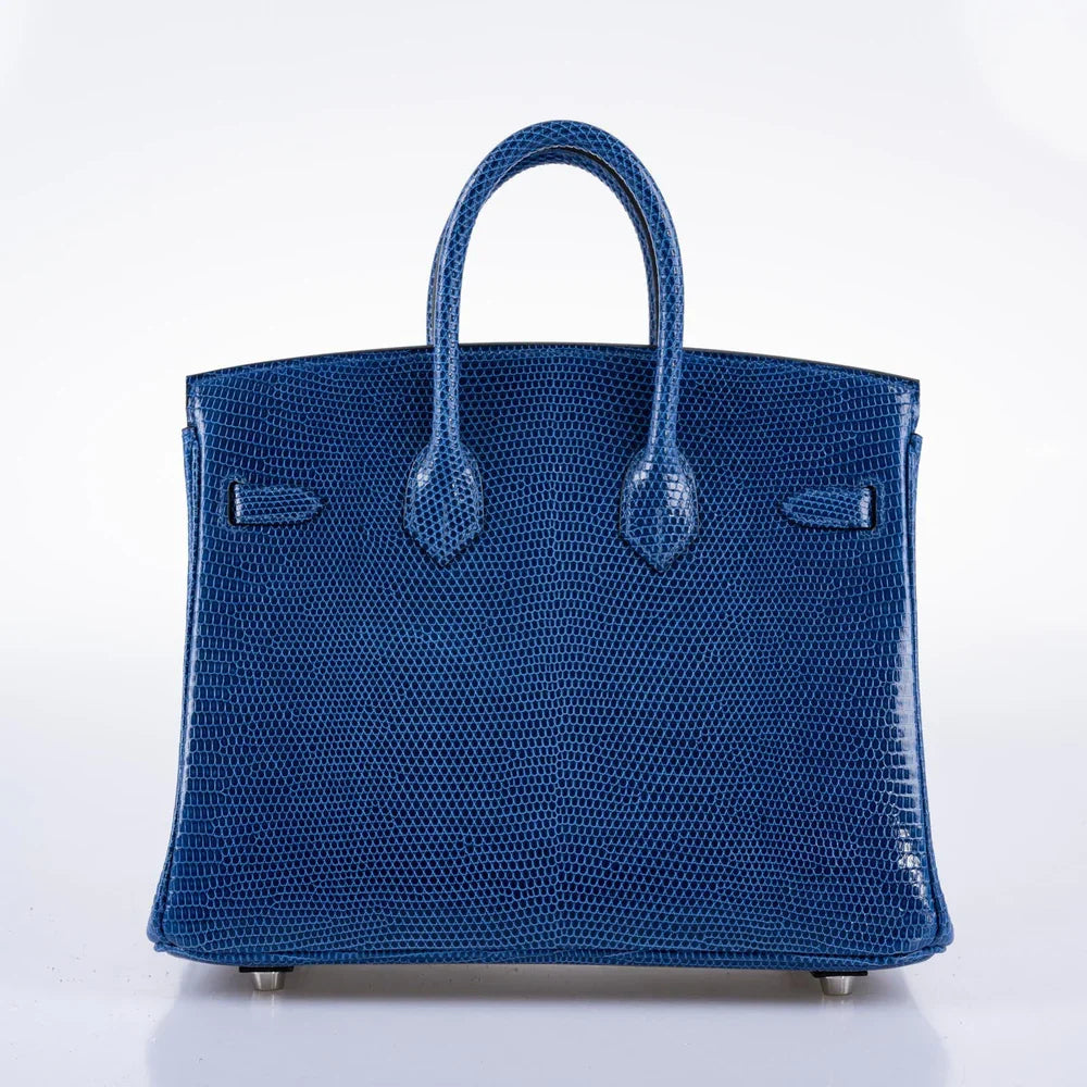 BIRKIN 25 BLUE SAPPHIRE NILOTICUS LIZARD PALLADIUM HARDWARE