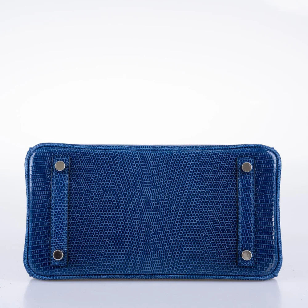 BIRKIN 25 BLUE SAPPHIRE NILOTICUS LIZARD PALLADIUM HARDWARE