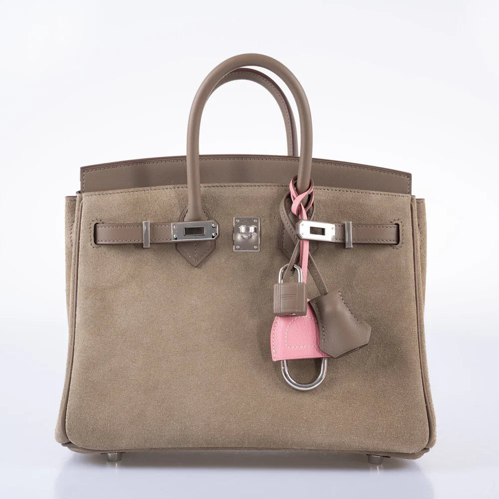 BIRKIN 25 GRIS CAILLOU & ETOUPE GRIZZLY AND SWIFT PALLADIUM HARDWARE