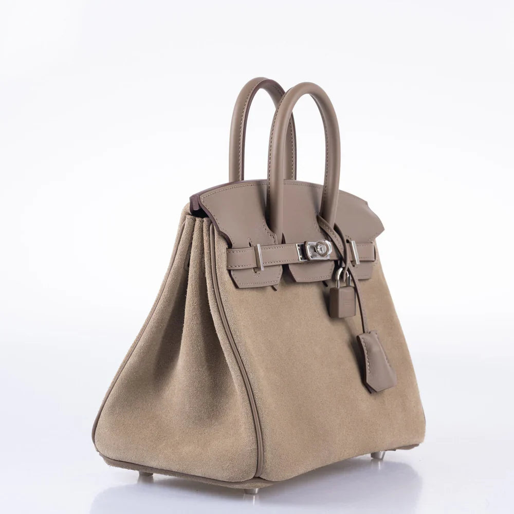 BIRKIN 25 GRIS CAILLOU & ETOUPE GRIZZLY AND SWIFT PALLADIUM HARDWARE