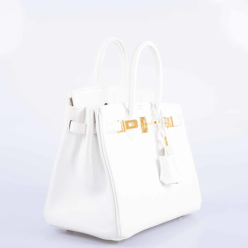 BIRKIN 25 WHITE EPSOM WITH GOLD HARDWARE
