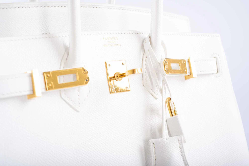 BIRKIN 25 WHITE EPSOM WITH GOLD HARDWARE