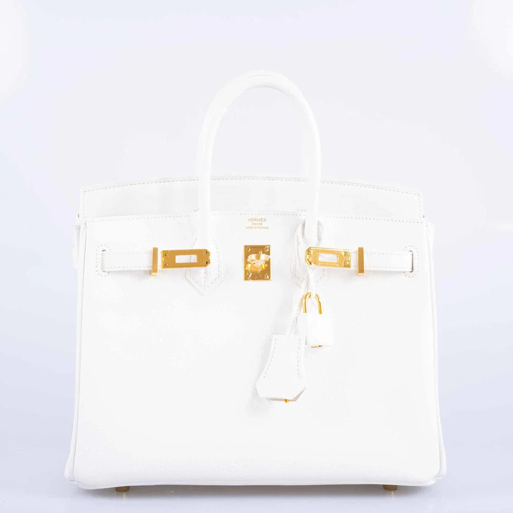 BIRKIN 25 WHITE EPSOM WITH GOLD HARDWARE