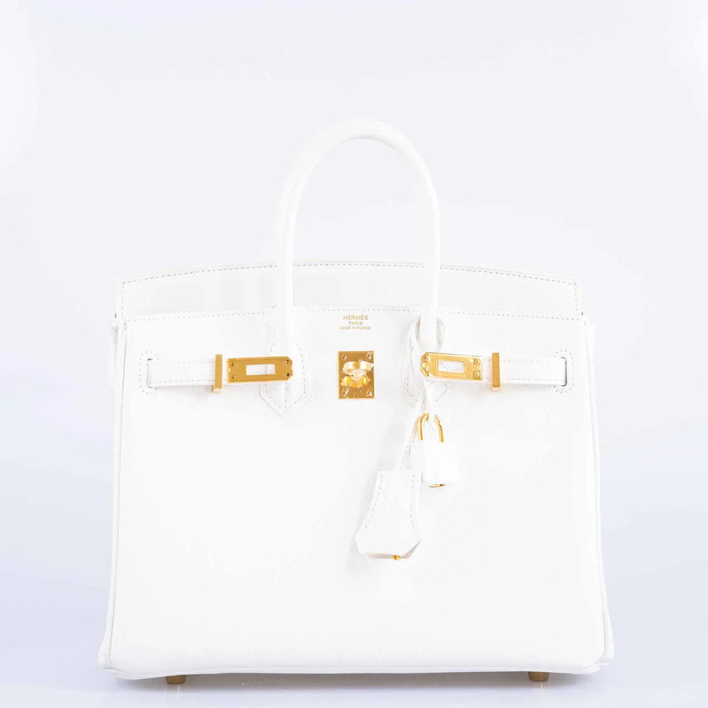BIRKIN 25 WHITE EPSOM WITH GOLD HARDWARE