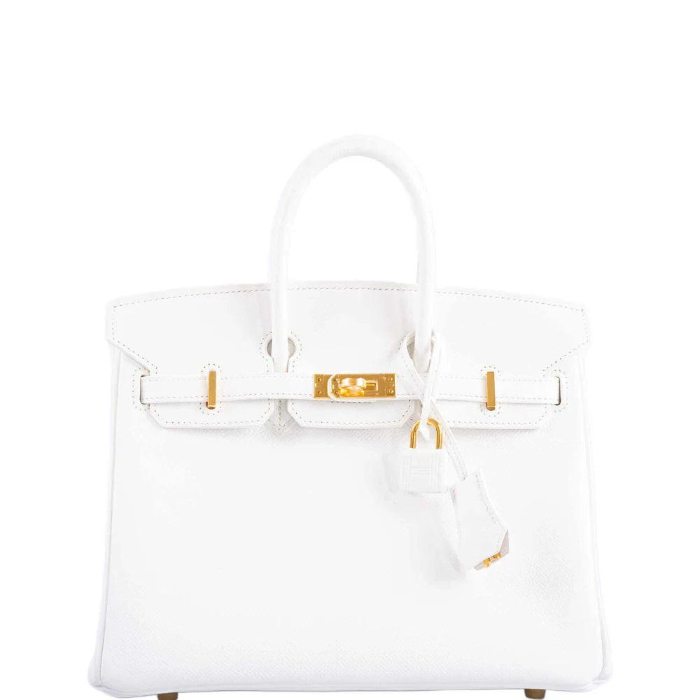 BIRKIN 25 WHITE EPSOM WITH GOLD HARDWARE