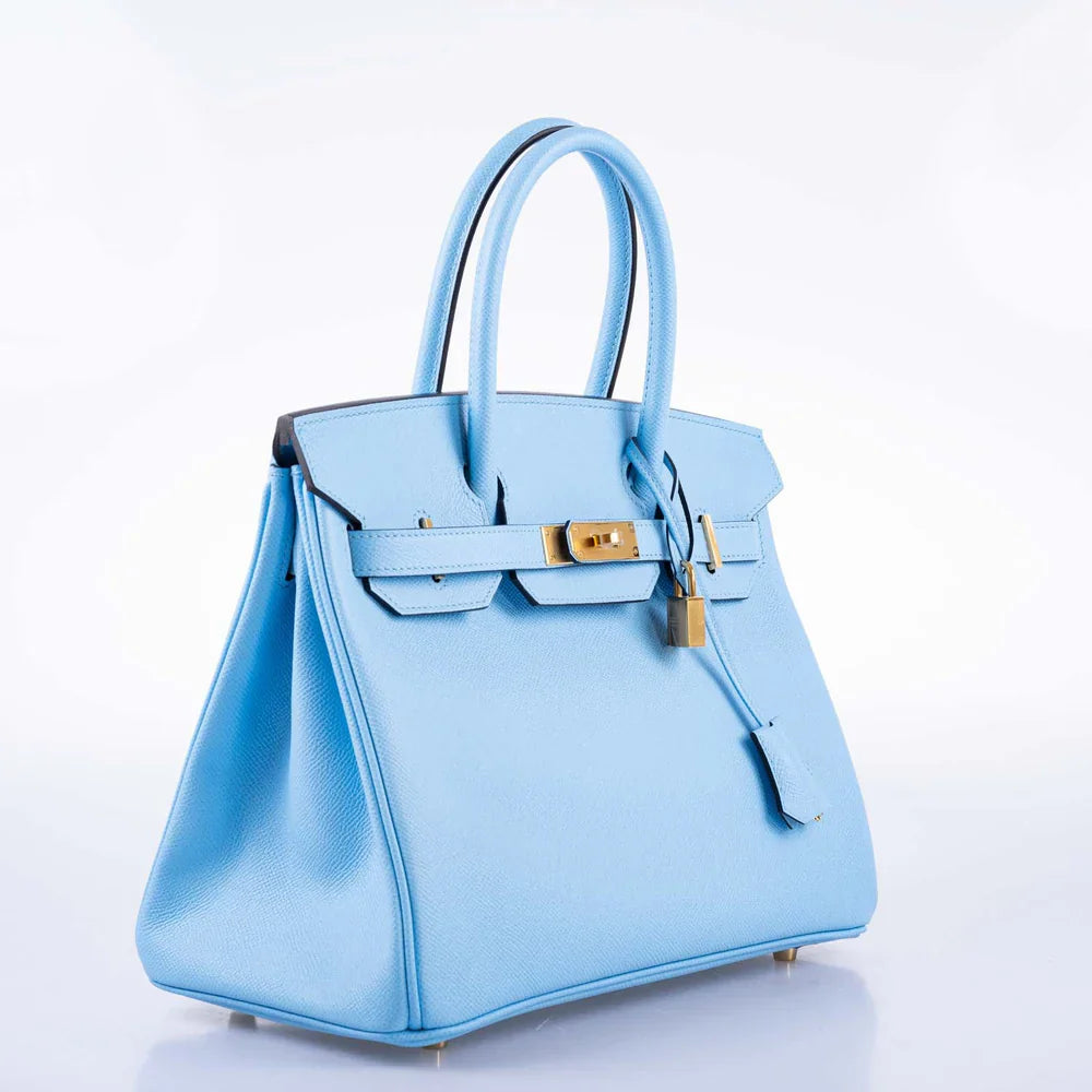 BIRKIN 30 BLUE CELESTE EPSOM GOLD HARDWARE