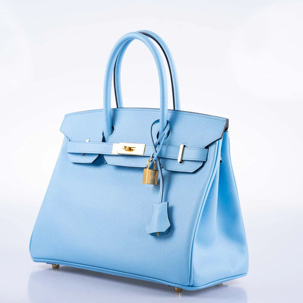 BIRKIN 30 BLUE CELESTE EPSOM GOLD HARDWARE