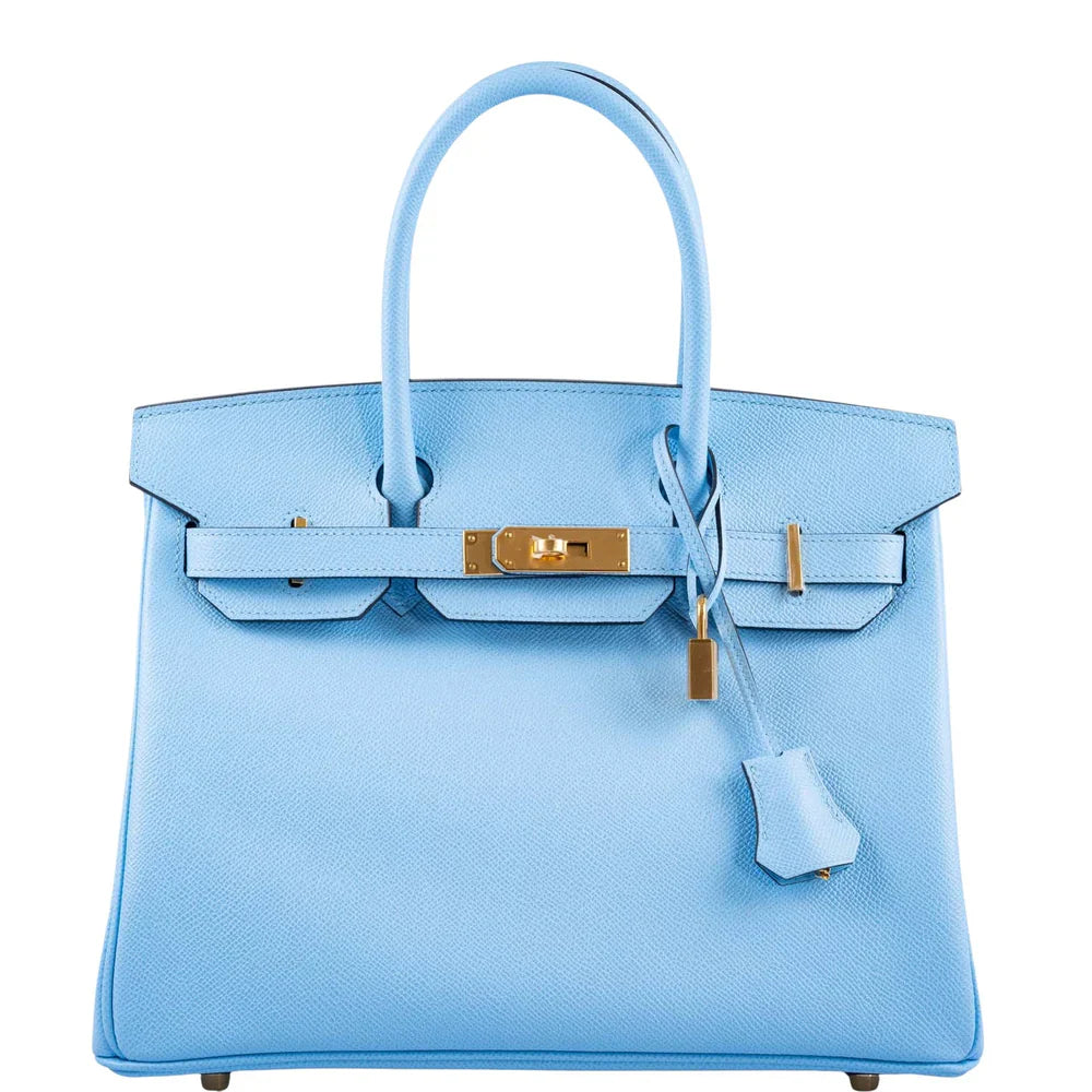 BIRKIN 30 BLUE CELESTE EPSOM GOLD HARDWARE