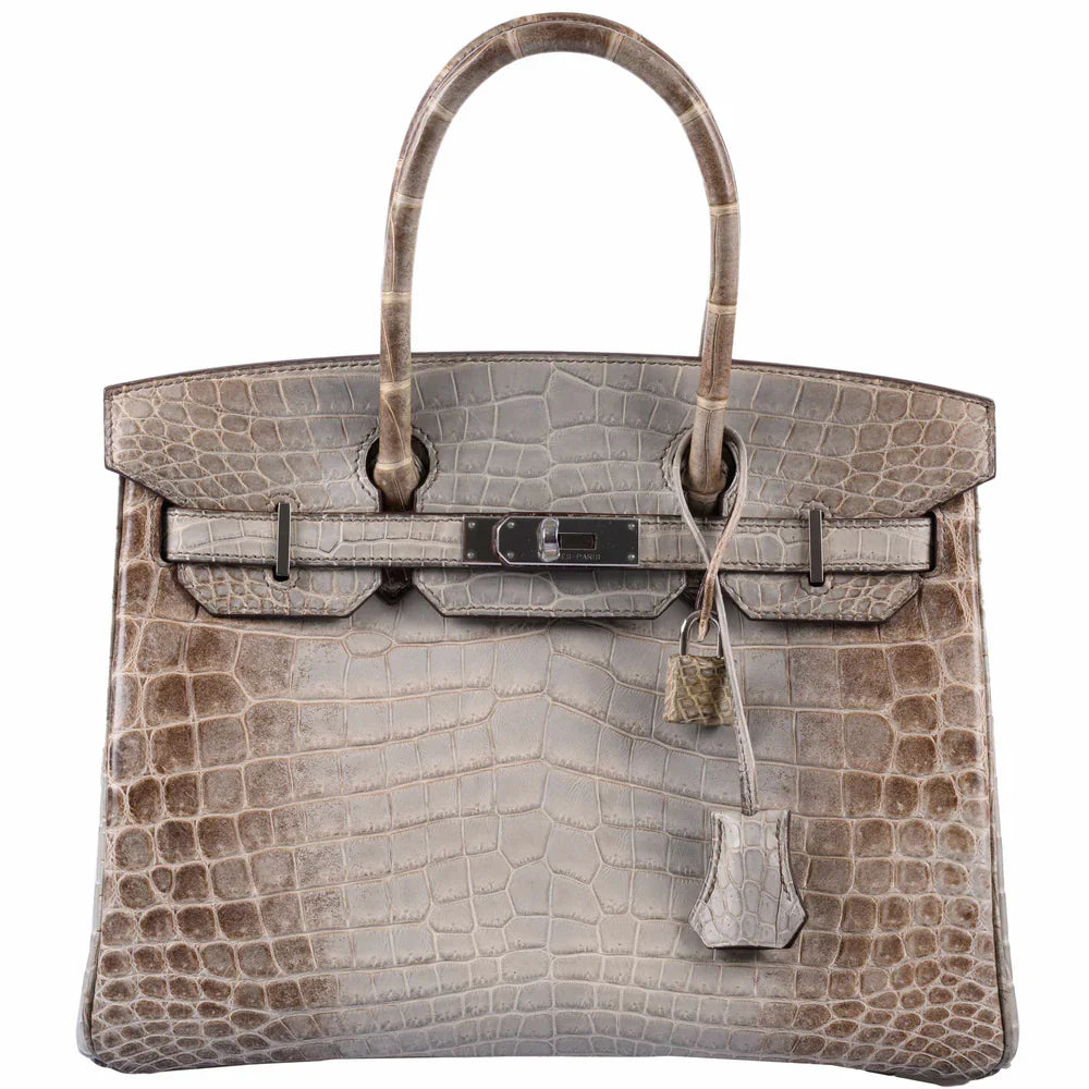 BIRKIN 30 GRIS CENDRE HIMALAYA NILOTICUS CROCODILE PALLADIUM HARDWARE