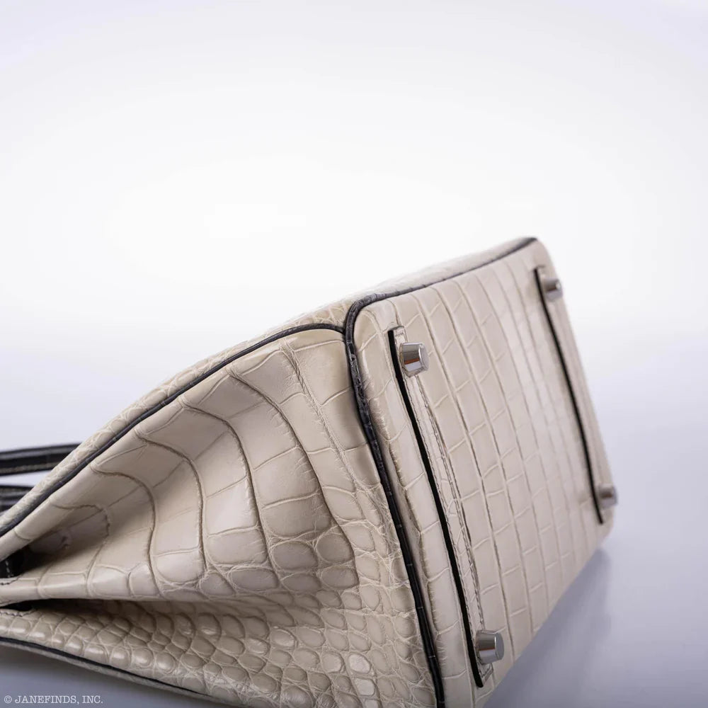 BIRKIN 30 HSS BETON & GRAPHITE MATTE ALLIGATOR BRUSHED PALLADIUM HARDWARE