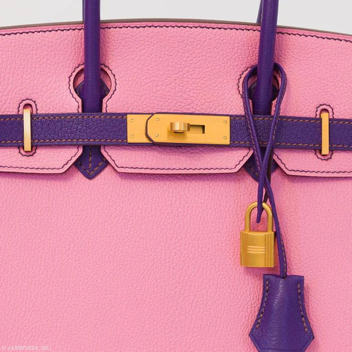 BIRKIN 30 HSS ROSE CONFETTI & ANEMONE CHEVRE LEATHER BRUSHED GOLD HARDWARE - 2014, R SQUARE