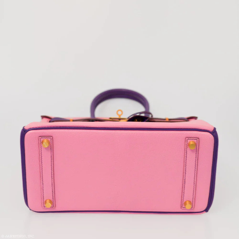 BIRKIN 30 HSS ROSE CONFETTI & ANEMONE CHEVRE LEATHER BRUSHED GOLD HARDWARE - 2014, R SQUARE