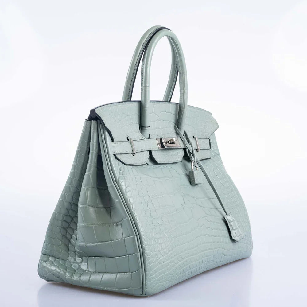 BIRKIN 35 CIEL MATTE ALLIGATOR PALLADIUM HARDWARE
