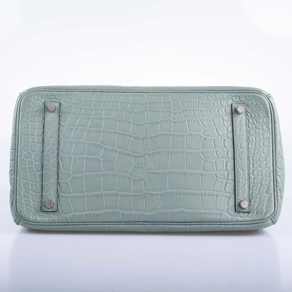 BIRKIN 35 CIEL MATTE ALLIGATOR PALLADIUM HARDWARE