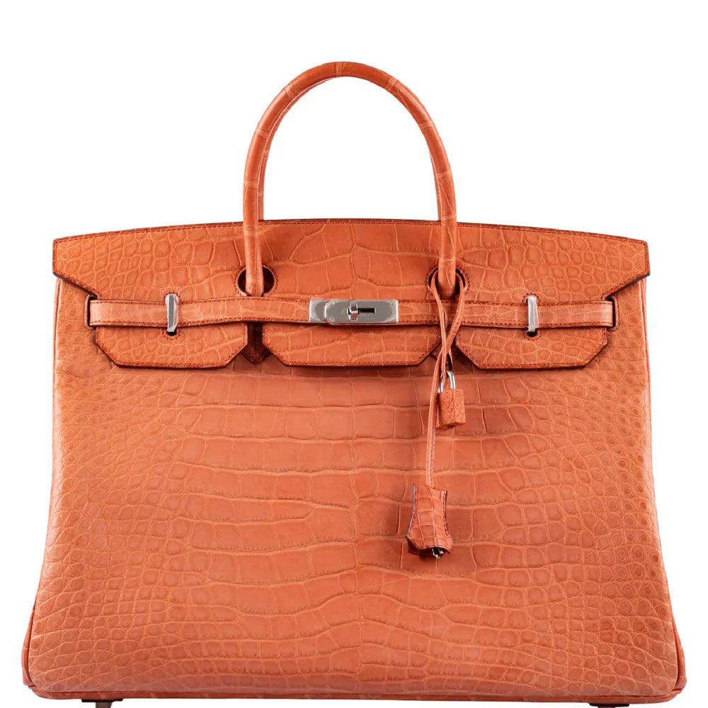 BIRKIN 40 SANGUINE MATTE ALLIGATOR PALLADIUM HARDWARE