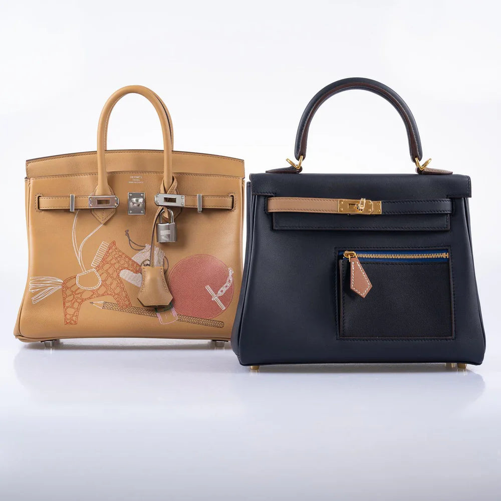COLORMATIC KELLY 25 RETOURNE BLEU NUIT GOLD HARDWARE