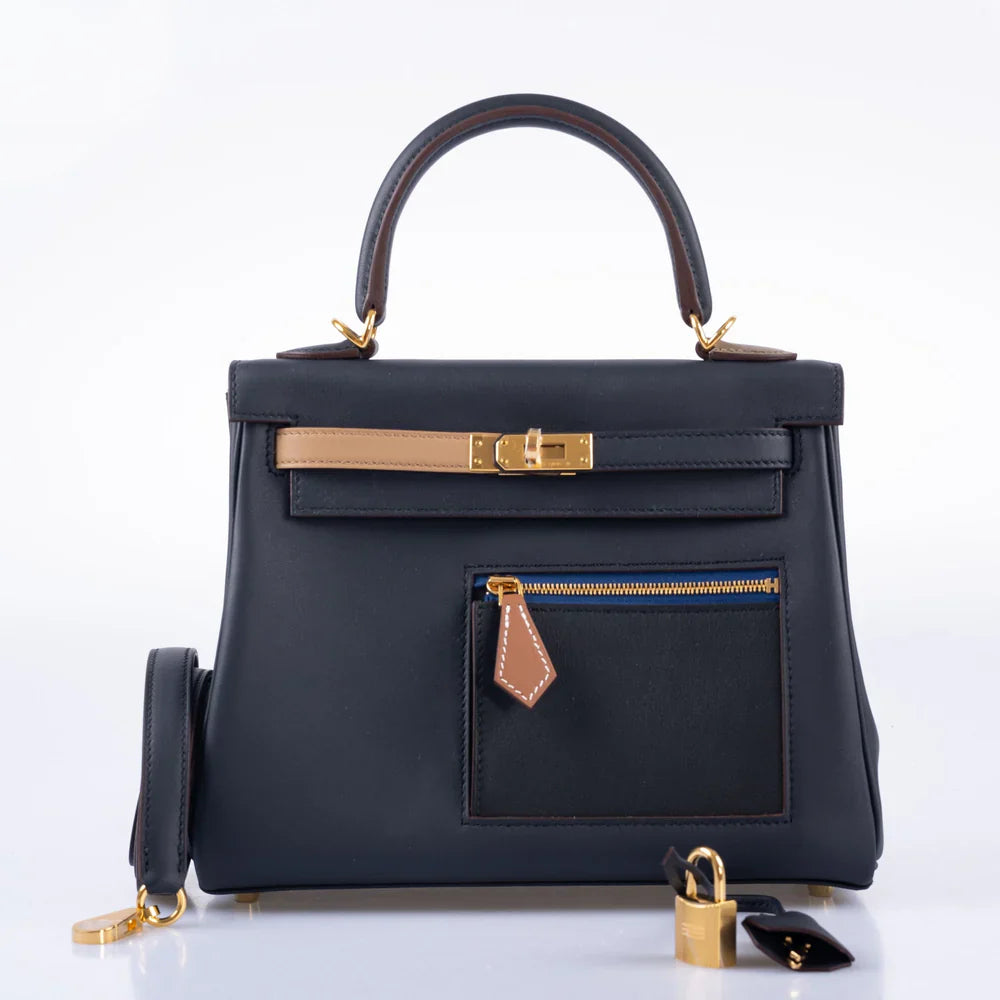 COLORMATIC KELLY 25 RETOURNE BLEU NUIT GOLD HARDWARE