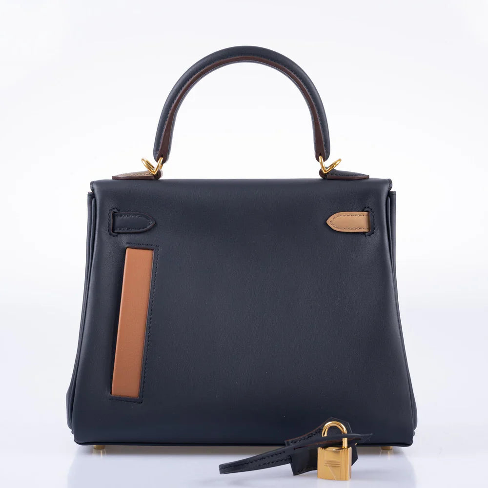 COLORMATIC KELLY 25 RETOURNE BLEU NUIT GOLD HARDWARE