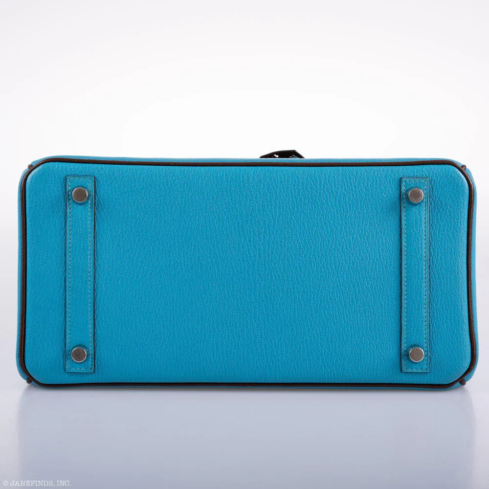 HSS BIRKIN 30 BLEU AZTEC AND HAVANE CHEVRE PALLADIUM HARDWARE
