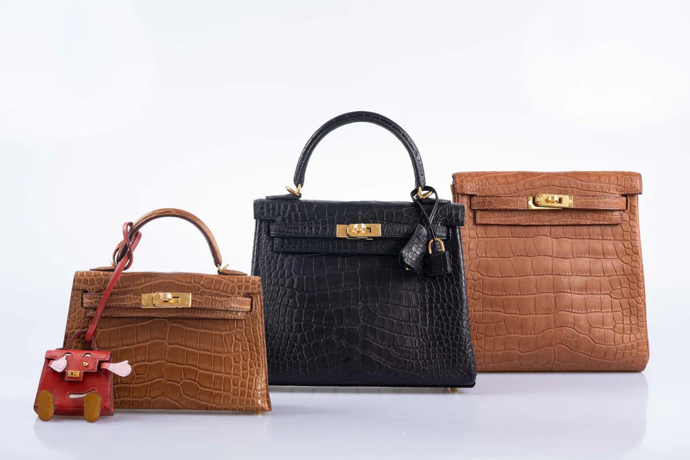 KELLY 20 MINI II SELLIER GOLD MATTE ALLIGATOR WITH GOLD HARDWARE