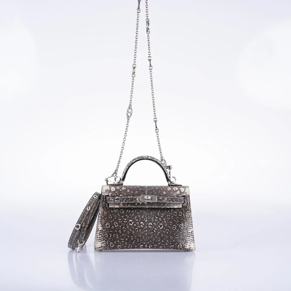 KELLY 20 MINI II SELLIER OMBRÉ LIZARD WITH PALLADIUM HARDWARE