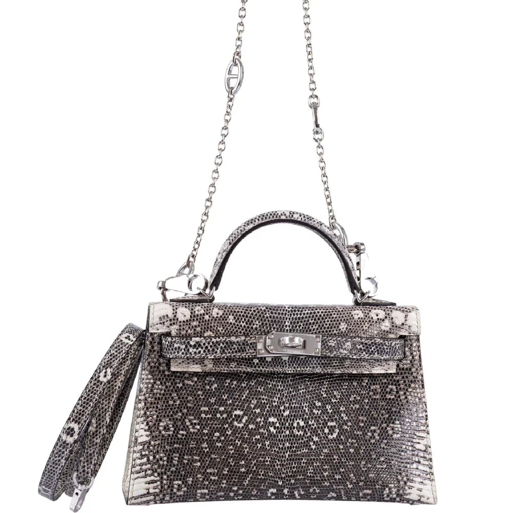 KELLY 20 MINI II SELLIER OMBRÉ LIZARD WITH PALLADIUM HARDWARE