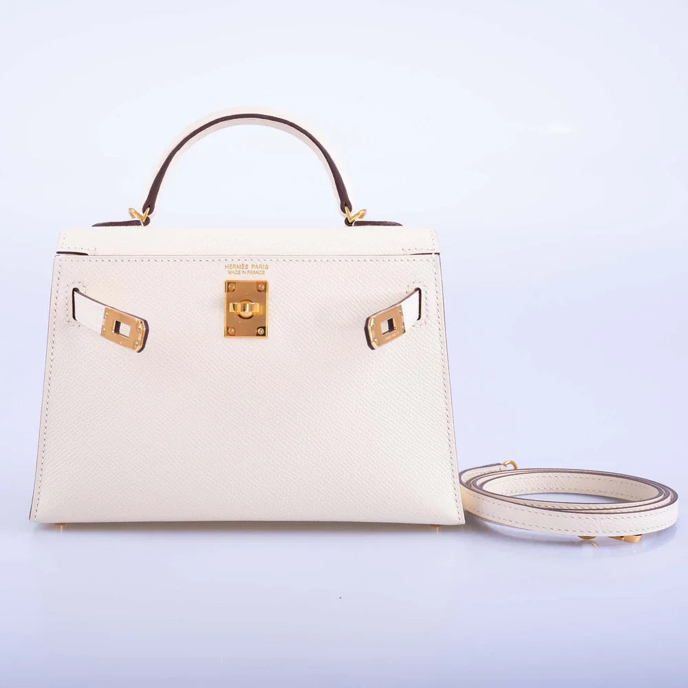 KELLY 20 MINI SELLIER NATA EPSOM GOLD HARDWARE