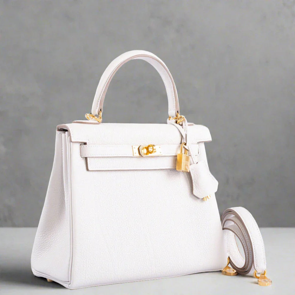 KELLY 25 RETOURNE GRIS PALE TOGO GOLD HARDWARE
