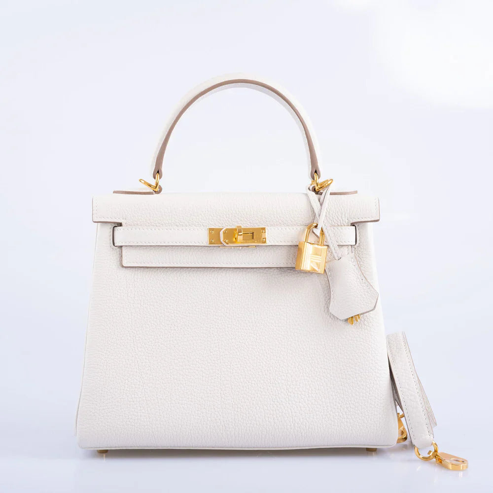 KELLY 25 RETOURNE GRIS PALE TOGO GOLD HARDWARE