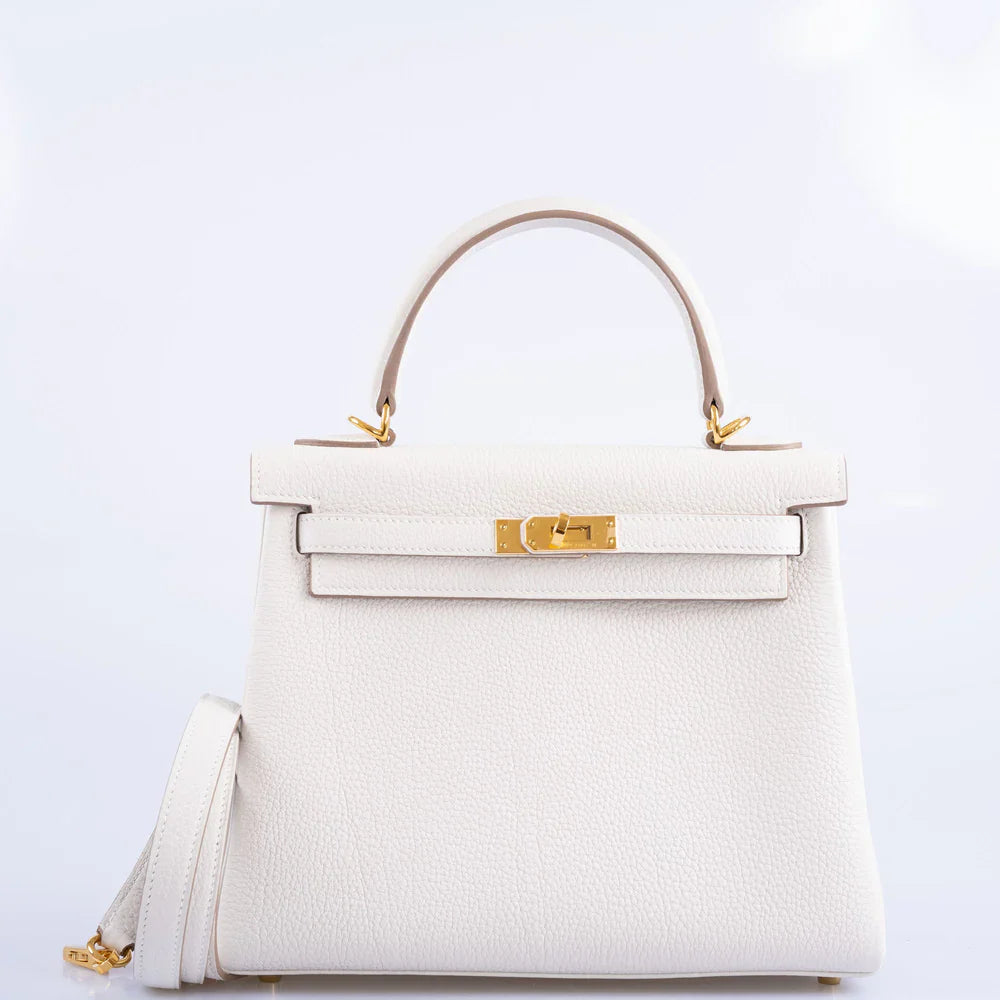 KELLY 25 RETOURNE GRIS PALE TOGO GOLD HARDWARE