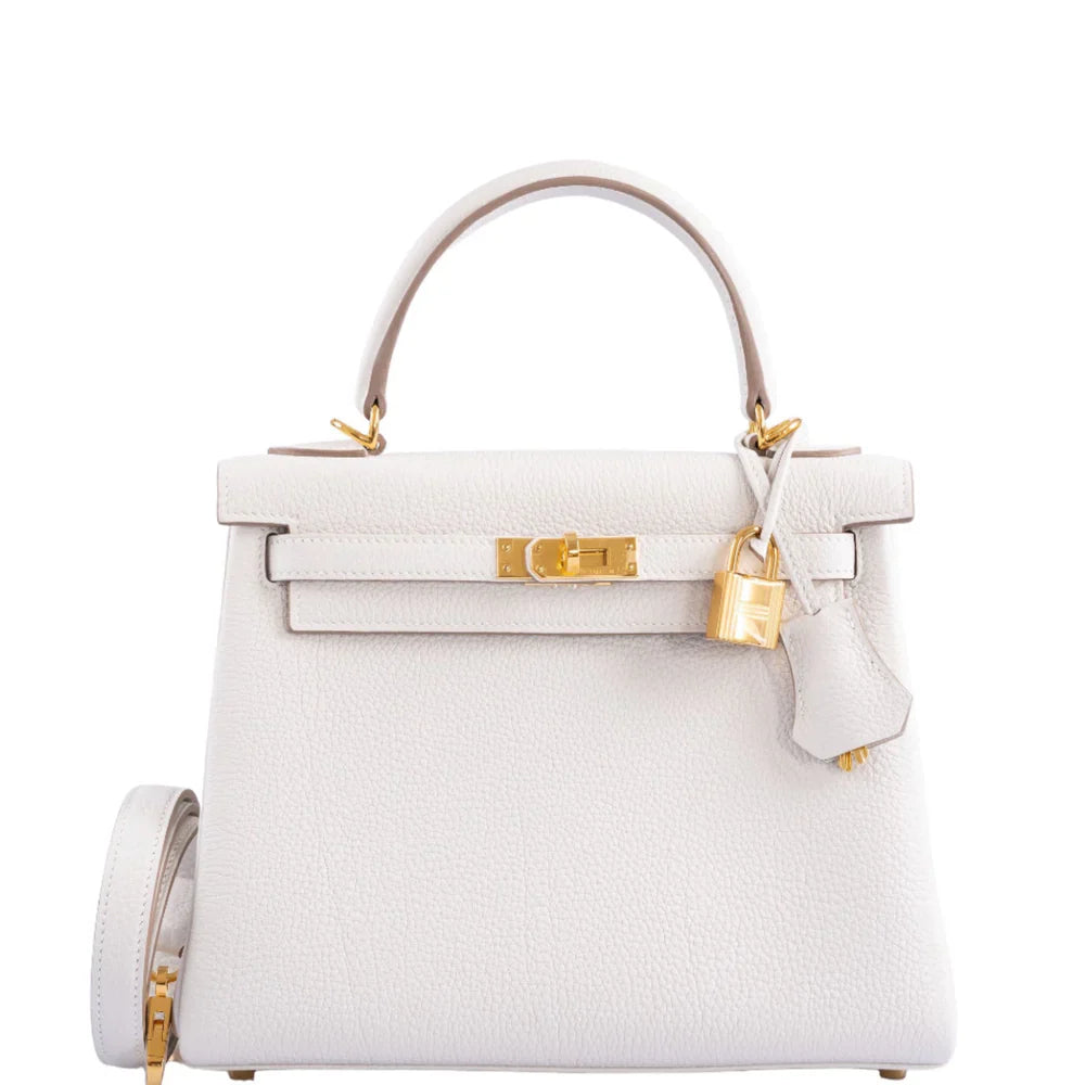 KELLY 25 RETOURNE GRIS PALE TOGO GOLD HARDWARE